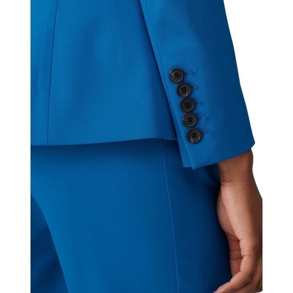 DIANE VON FURSTENBERG Ocean Blue Stretch Wool Single Button Tailored Blazer 12 - Picture 10 of 12
